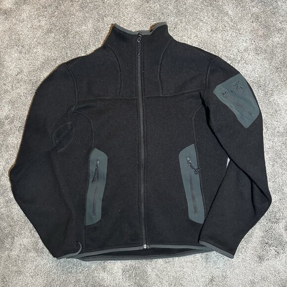 Arcteryx Covert Fleece Full Zip Womens Medium Black Polartec Gorpcore - Picture 1 of 12